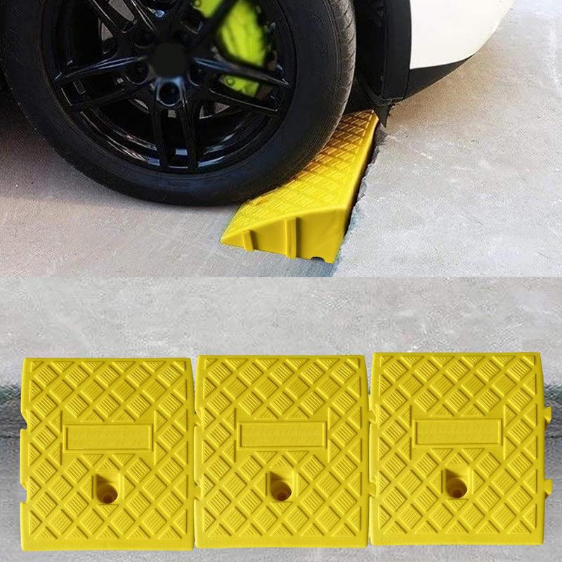 Car Curb Ramp Heavy Duty PVC Ramps For Driveway Lightweight Car Slope Ramp For RV Trucks Bikes Scooters Wheelchairs 9.8x10.6x2.7