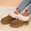Thick Bottom Fluffy Fur Snow Boots Women 2025 Winter Warm Plush Ankle Boots with Platform Sweet Bowknot New Furry Non Slip Shoes