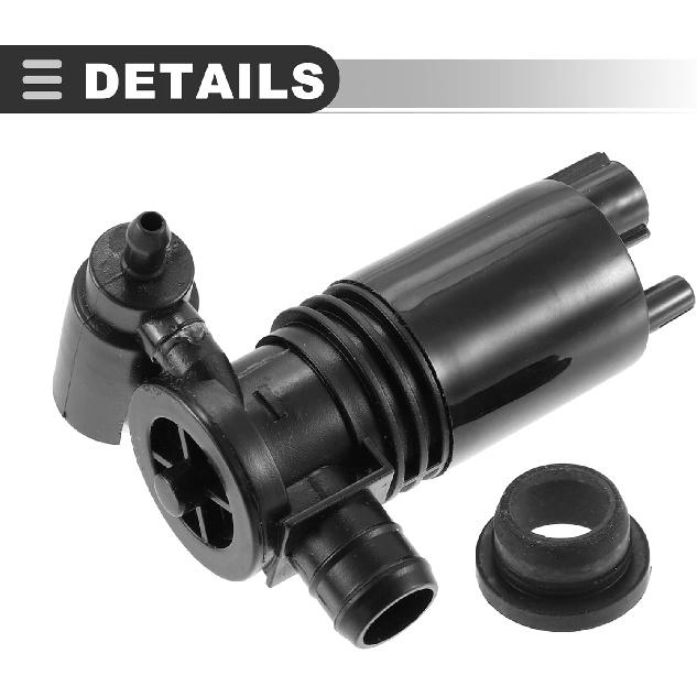 Motoforti Windshield Washer Motor Pump, for Nissan Rogue Sport 2017-2021, Plastic, with Grommet, Black