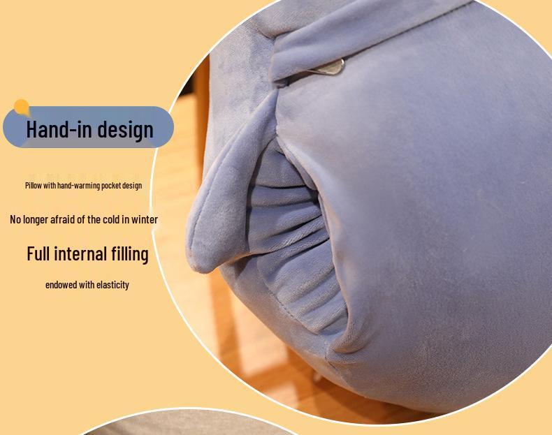 Грелка Желтая Утка Акула Плюшевая Игрушка и Плед - Милая, Мягкая, Вкладываемая, Идеально для Время Сна или Комнат с Кондиционером