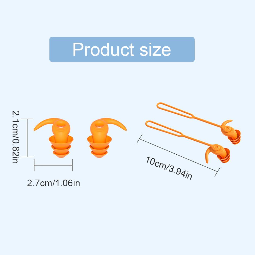 3 Layer Swimming Ear Plugs Silicone Sleeping Ear Plugs Waterproof Diving Surf Ear Protector Reusable Noise Cancelling Earplugs