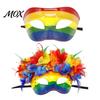Floral Masquerade Masque Mardi Gras for Men Women, Colorful Rainbow Comfortable Party Venetian Prom Party, Carnival, Halloween Cosplay Costume Flower