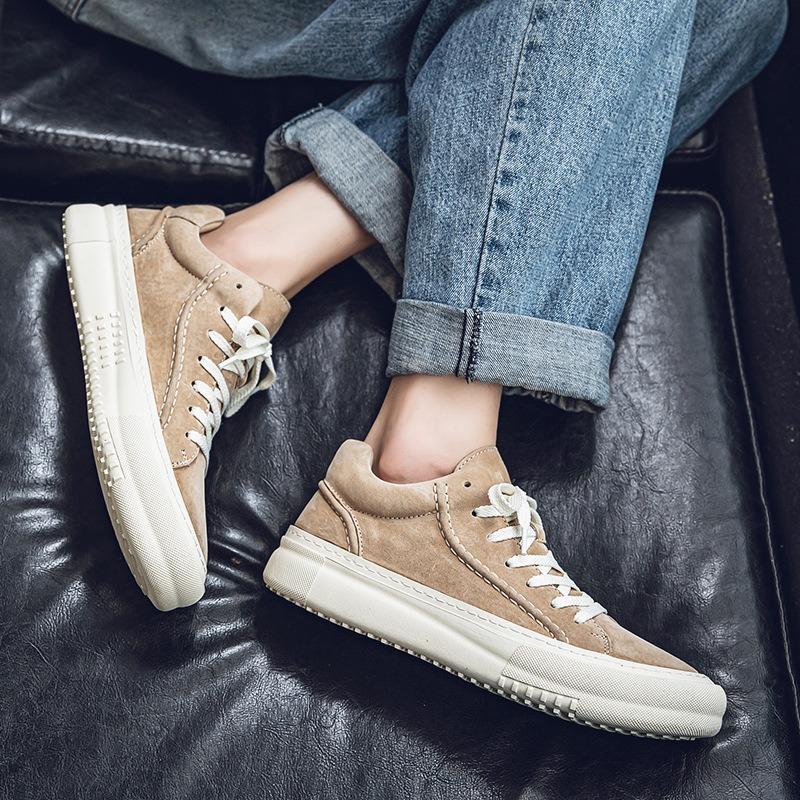 Повседневная мужская обувь из свиной кожи, новая летняя, функциональная, в стиле ретро, британские кеды на низкой подошве, белая мужская обувь