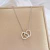 Heart To Heart Personality Minimalist Wind Furnace Real Gold Necklace Female Clavicle Chain