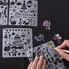 5PCS Lace Ruler Drawing Template Ruler DIY Painting Template English Alphabet/Christmas/Balloon/Love Graffiti Hollow Out Template