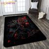 3D New Flaming Rose Floor Mat Area Rugs Rose and Skull Printed Rug and Carpets for Bedroom Home Living Room Valentine's Day Gift