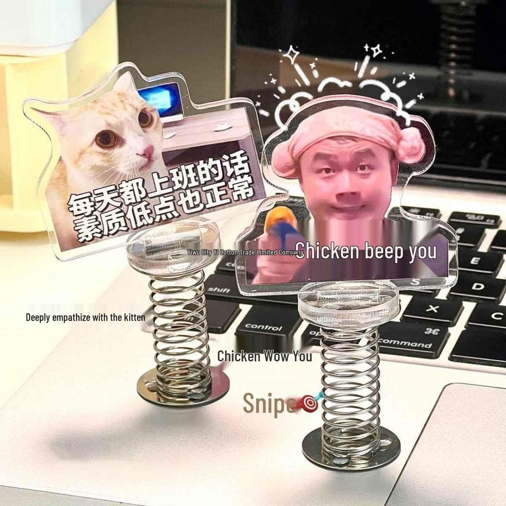 Acrylic Cat Emoji Wobbler Desktop Ornament