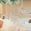 Acrylic Snowflake Drop Icicle Pendants Christmas Clear Crystal Ornaments Xmas Tree Hanging Pendants Home Party Decor