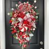 Sweet Christmas Wreath Garland Candy Cane Bow Ornament Xmas Front Door Hanging Wall Home Decor