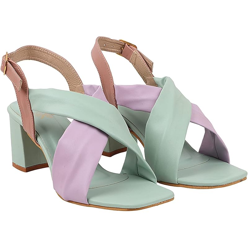 Shoetopia Women'S Casual Comfortable Fashion Heel Sandal, Sonam-Green-Eu39