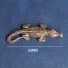 Pure Copper Crocodile Figurines Miniatures Vintage Bronze Animal Statue Desktop