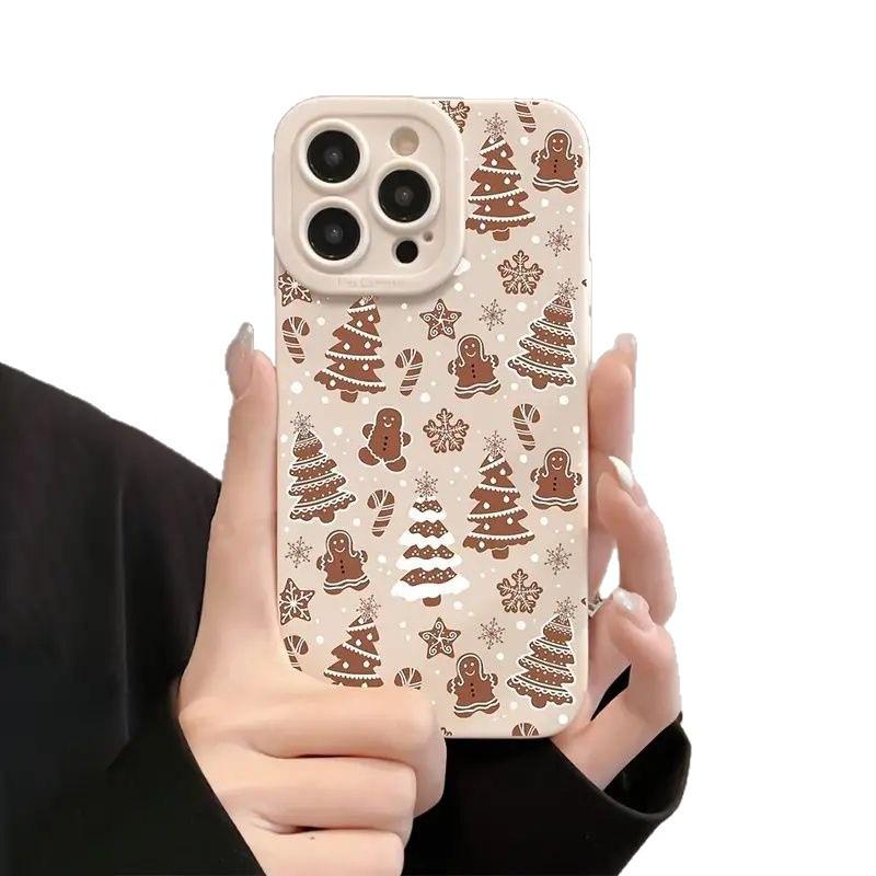 Креативный нишевый рождественский чехол для телефона со снеговиком для iPhone 13/14/15 Pro/Pro Max/16 Pro