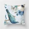 Home Decor Car Bedding Throw Pillow Blue Floral Print Sofa Pillow Cover Cushion Cover