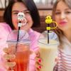 Straw Toppers For Tumblers Portable Straw Caps 3D Cute Animal Decorations Stopper Protector Topper For Women Water Adults Kids