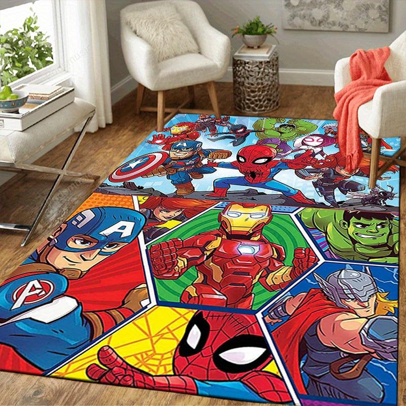 1 шт. Коврик для пола Marvel Мстители Супергерои, Нескользящий коврик, Дизайн с персонажами мультфильмов, Мягкий велюр, Декор для комнаты, Моющийся