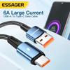 Essager 120 Вт сверхбыстрая зарядка Type-C, 67 Вт, USB-кабель для быстрой зарядки 6A для Xiaomi 12Pro Redmi K50 Note 11Pro Black Shark 5Pro
