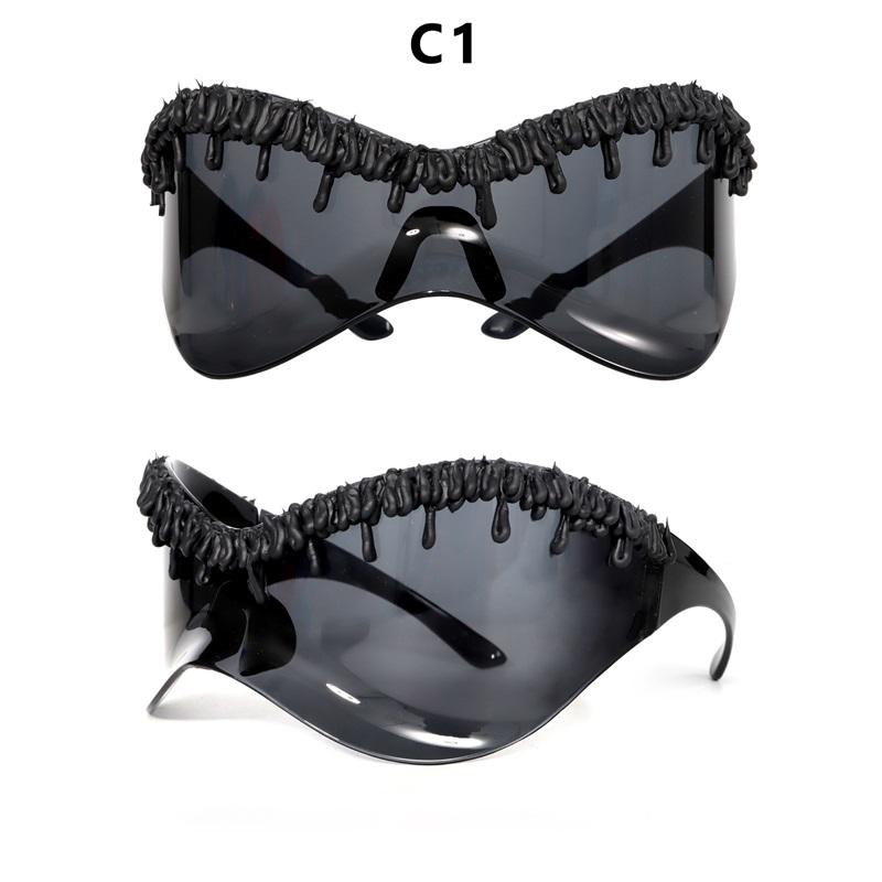 New Trendy Irregular Frame Designer Sunglasses Women Men Venom Fluid Inspired Punk Sun Glasses Hip-top Party Fashion Cool Shades