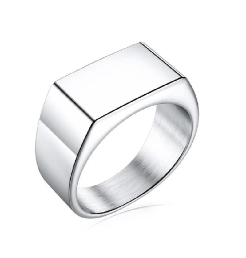 Новые металлические глянцевые кольца для мужчин, геометрическая ширина, печатка, квадратный палец, панк-стиль, модное кольцо, ювелирные изделия, аксессуары, оптовая продажа