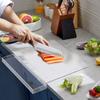 Акриловая разделочная доска с бортиком для столешницы и контейнером для отходов Прозрачная нескользящая разделочная доска Защита кухонной столешницы Декор Гаджет