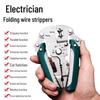 Multifunctional Folding Wire Stripper & Crimping Pliers - Industrial Grade for Wire Insulation Stripping & Screw Tightening