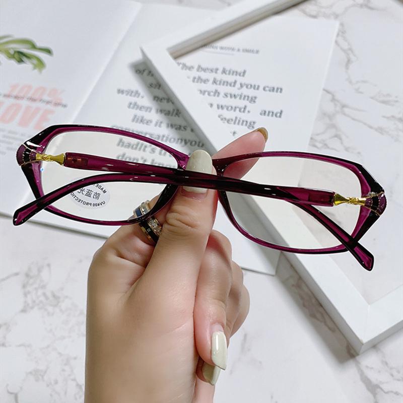 Женские очки для чтения с защитой от синего света, оправа Jelly Fashin Polygon, компьютерные очки для пресбиопии Googles от +1,0 до +4,0