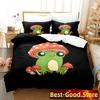 Top Cartoon Cottagecore Frog Mushroom 3D Bedding Set Duvet Cover Quilt Cover Pillowcase Comforter King Queen Size Boys Adult