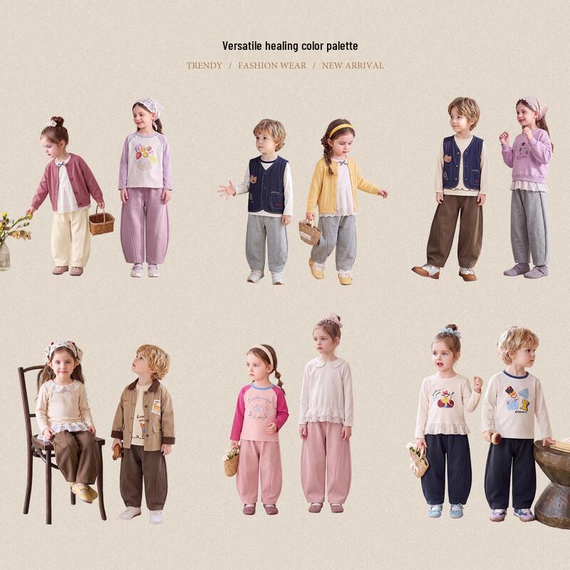 JELLYBABY Kids' Casual Bow-Knot Cuffed Jogger Pants