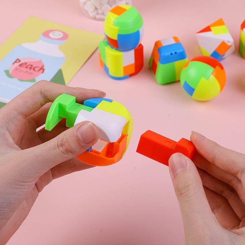 12 шт. 3D-пазл Замок Лубаня Брелок Головоломка Магический Мини-кубик Взрослый Антистресс Интеллект Детская Игрушка-пазл