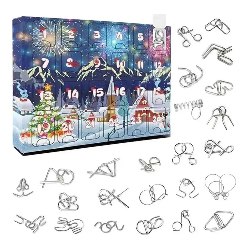 24-Day Brain Teaser Advent Calendar 24 Challenging Puzzles 3D Logic Games for Teens Adults Christmas Countdown Calendar