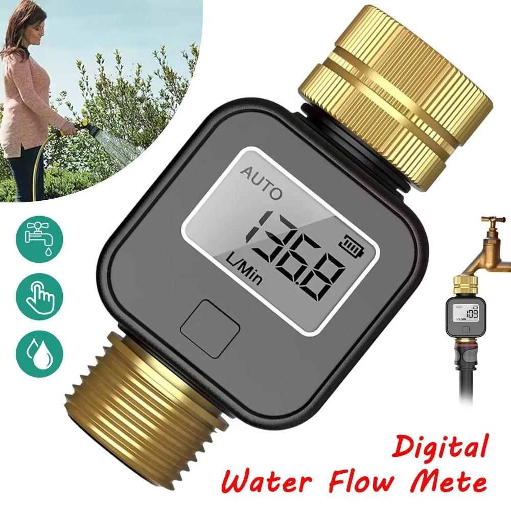 LCD Display Water Consumption Test Meter IPX5 Waterproof Digital Water Meter Watering Irrigation