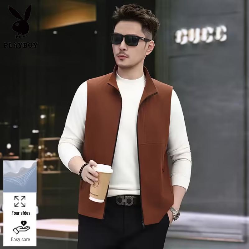 PLAYBOY Мужской жилет в стиле business casual с воротником-стойкой