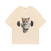 Funny Gym Sam Sulek Cat Graphic Print T-shirts Men Women Cute Fitness Pump Cover Tshirt Woman Meme T Shirt Short Sleeve