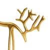 Minimalist Reindeer Statue Artistic Alloy Deer Sculpture Modern Abstract Golden Reindeer Ornament for Christmas Tabletop Mantel Living Room