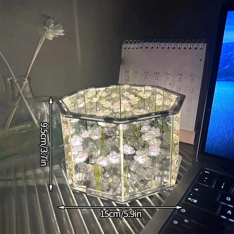 DIY Искусственная Роза Тюльпан Орнамент Ручной Работы Люминесцентный В Темноте Готический Декор Комнаты Домашний Декор для Девочек Украшения Для Стола