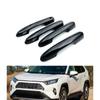 4Pcs Car Door Handles Cover Trim Decoration For Toyota RAV4 RAV 4 Black ABS