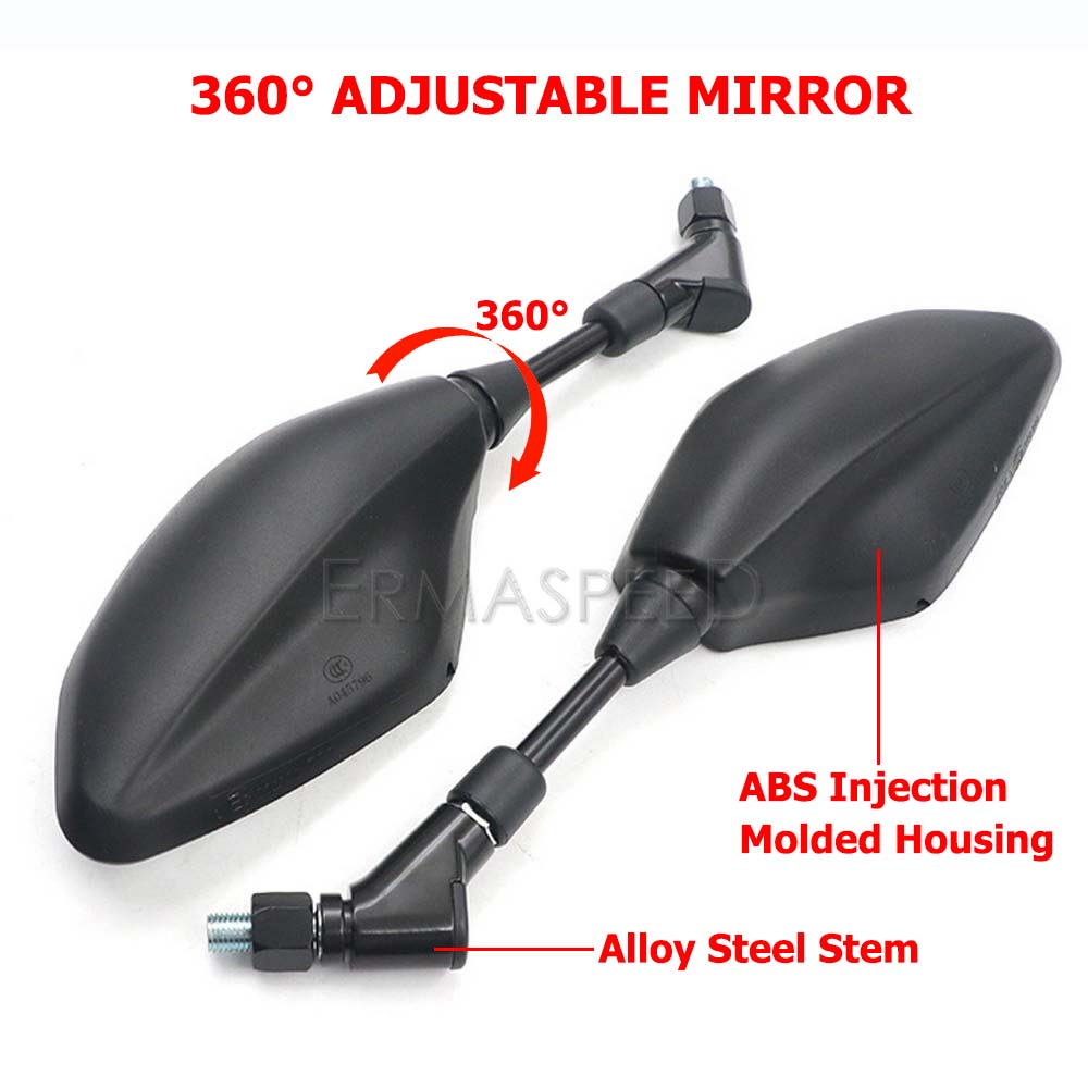 Для MT09 MT07 мотоциклетные зеркала, боковые зеркала заднего вида, 10 мм, черные, универсальные, совместимые с уличным велосипедом, квадроциклом