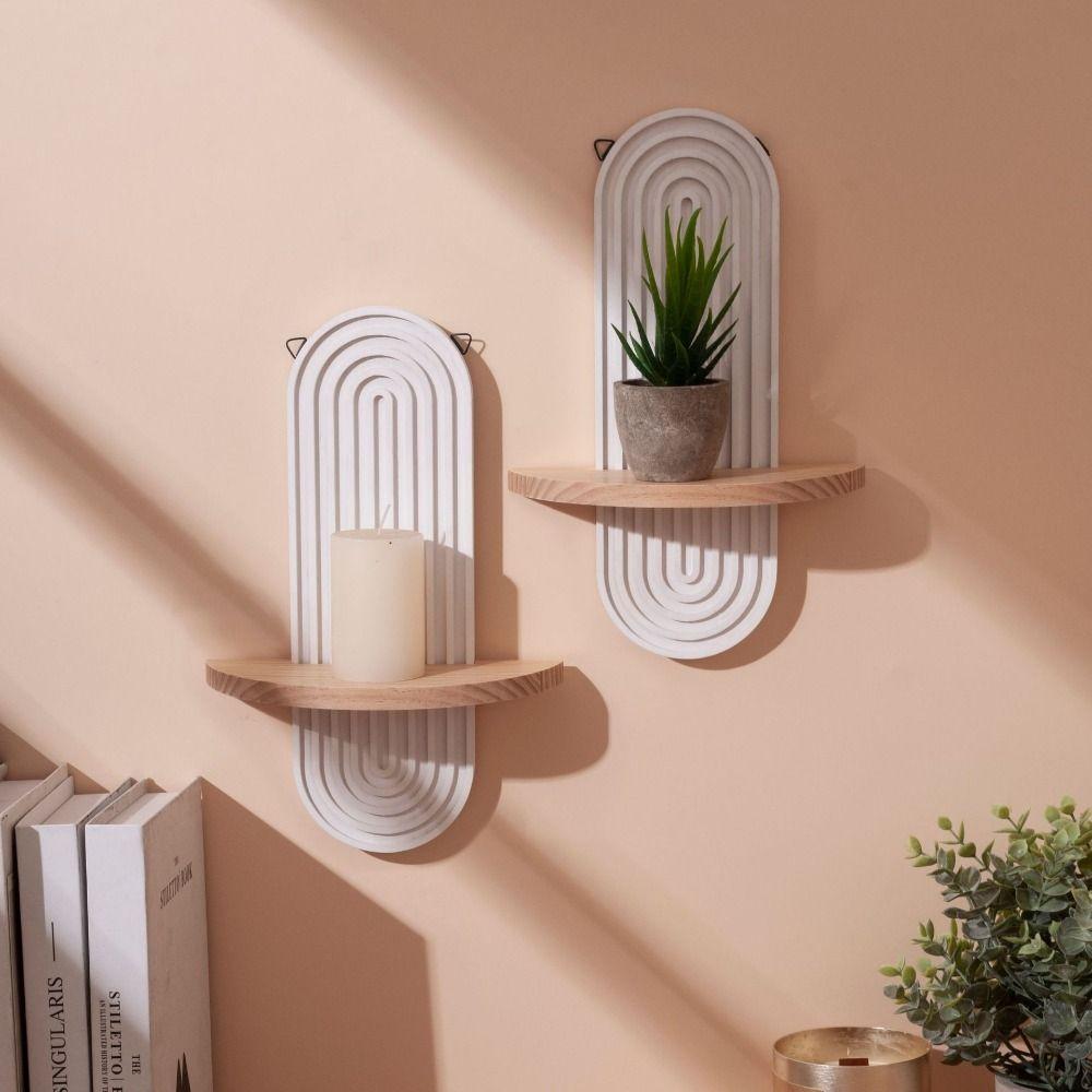 High Quality Wooden Wooden Wall Mounted Shelves Modern Home Decor Vintage Bohemian Wall Decor Wooden Floating Shelf Gift
