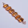Natural Tiger Eye Copper Electroformed Statement Sacral Chakra Bracelet Jewelry V-75