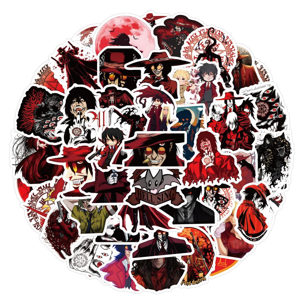 60 Новых Аниме Стикеров Хеллсинг Дудл Украсьте Блокнот Чемодан Мультяшные Наклейки