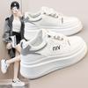 New Summer and Autumn Thick-soled Women's Shoes for Height-enhancing Casual Board Shoes Splicing Sports Leather Shoes Student Trend
