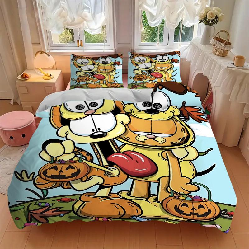 3pcs Garfield Duvet Cover Set, 1 Duvet Cover + 2 Pillowcases (No Insert), High-Definition Print, Home & Dorm Set yy251208020