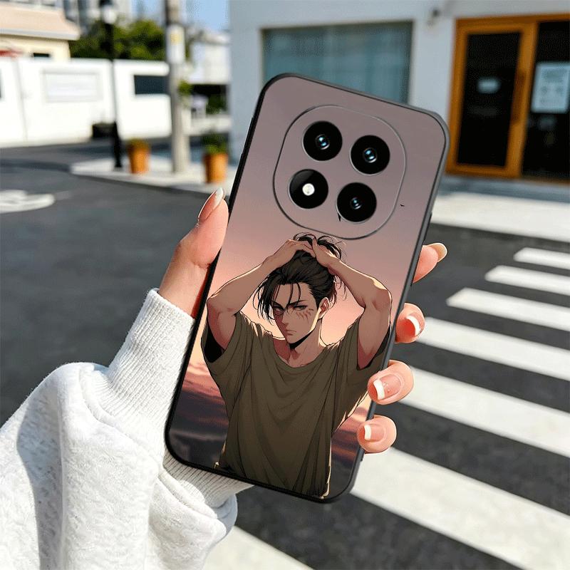 A-Атака Титанов Эрен Йегер Мягкий Чехол для Телефона для Xiaomi Redmi Note 12 13 14 15 Pro Plus 11 12S 11S 11T 10 4G Черная Задняя Крышка