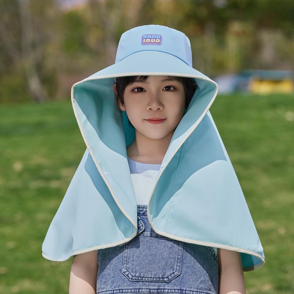 Big Brim Baby Fisherman Hat Sun Protection Extended Shawl Sunscreen Hat Bucket Cap Neck Cover Children Beach Cap Outdoor