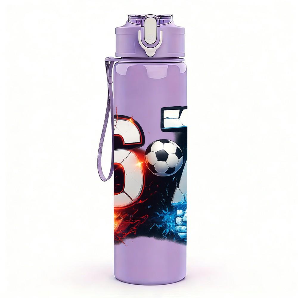 1PC Colorful Number 67 Art 750ml Color Plastic Sports Water Bottle Leakproof Flip Straw Lid Suitable for Sports Office Home Use