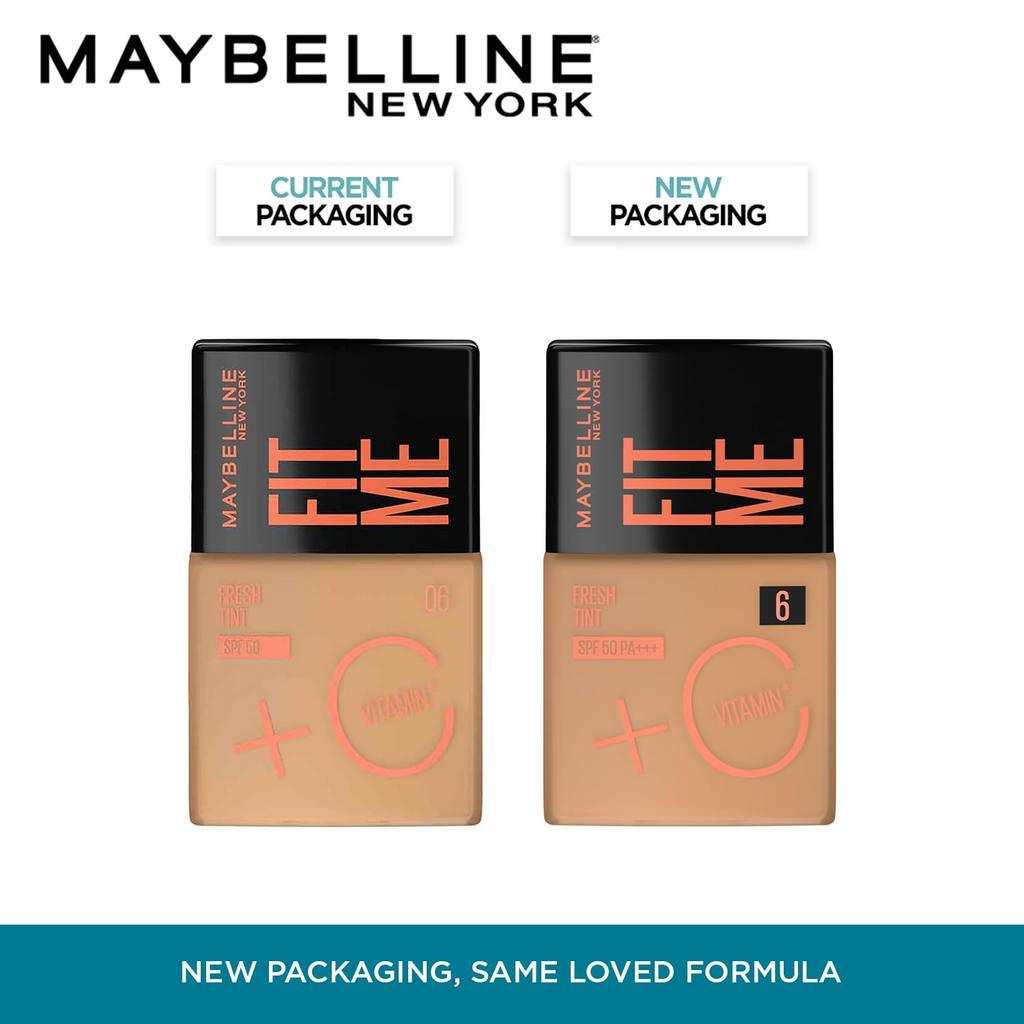 Maybelline New York Liquid Foundation SPF 50 With Vitamin C Natural Coverage Skin Tint 30ml Shade 06