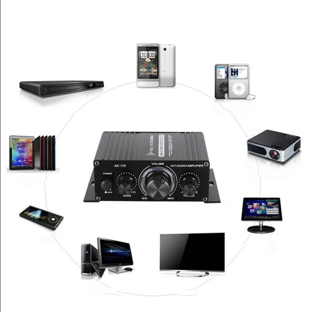 47K Resolution Mini Power Amplifier 12V Stereo Amplifier Durable Audio Amplifier Audio Systems