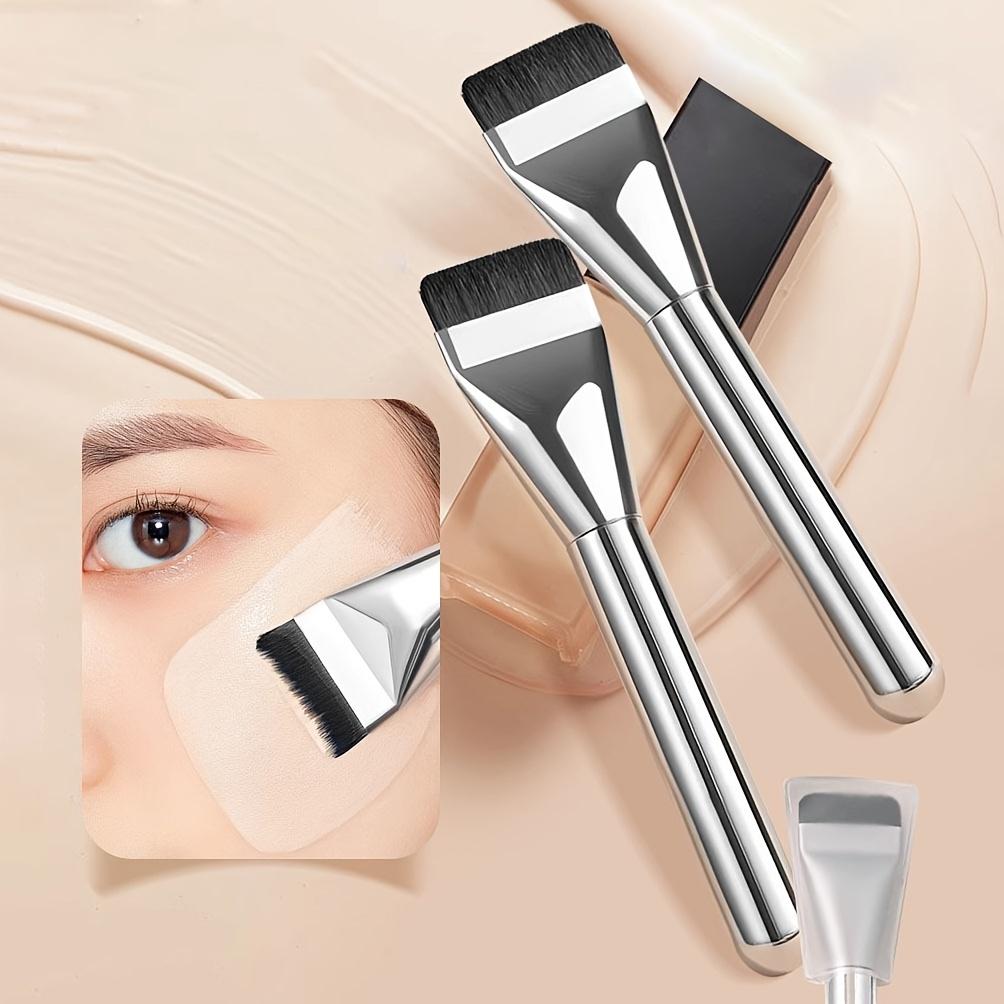 Кисть для тональной основы с плоской головкой, ультратонкая плоская головка, бесследная кисть для нанесения маски, кисти для нанесения кремовой основы