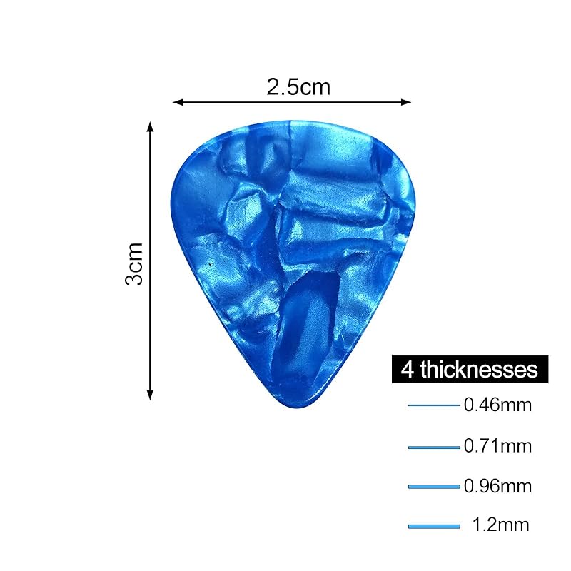 20 Pcs Teardrop Guitar Pick Celluloid Guitar Pick Guitar Pick Pick with Storage Box for Acoustic Electric Bass Guitar Ukulele 4 Different Thickness