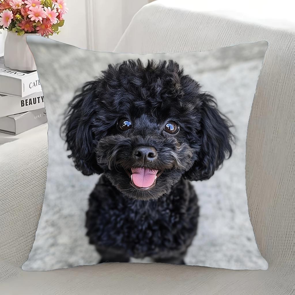 pc Black Poodle Dog Throw Pillow Cover D DoubleSide Print Polyester Cushion Case for Home Sofa Car Bedroom Decor