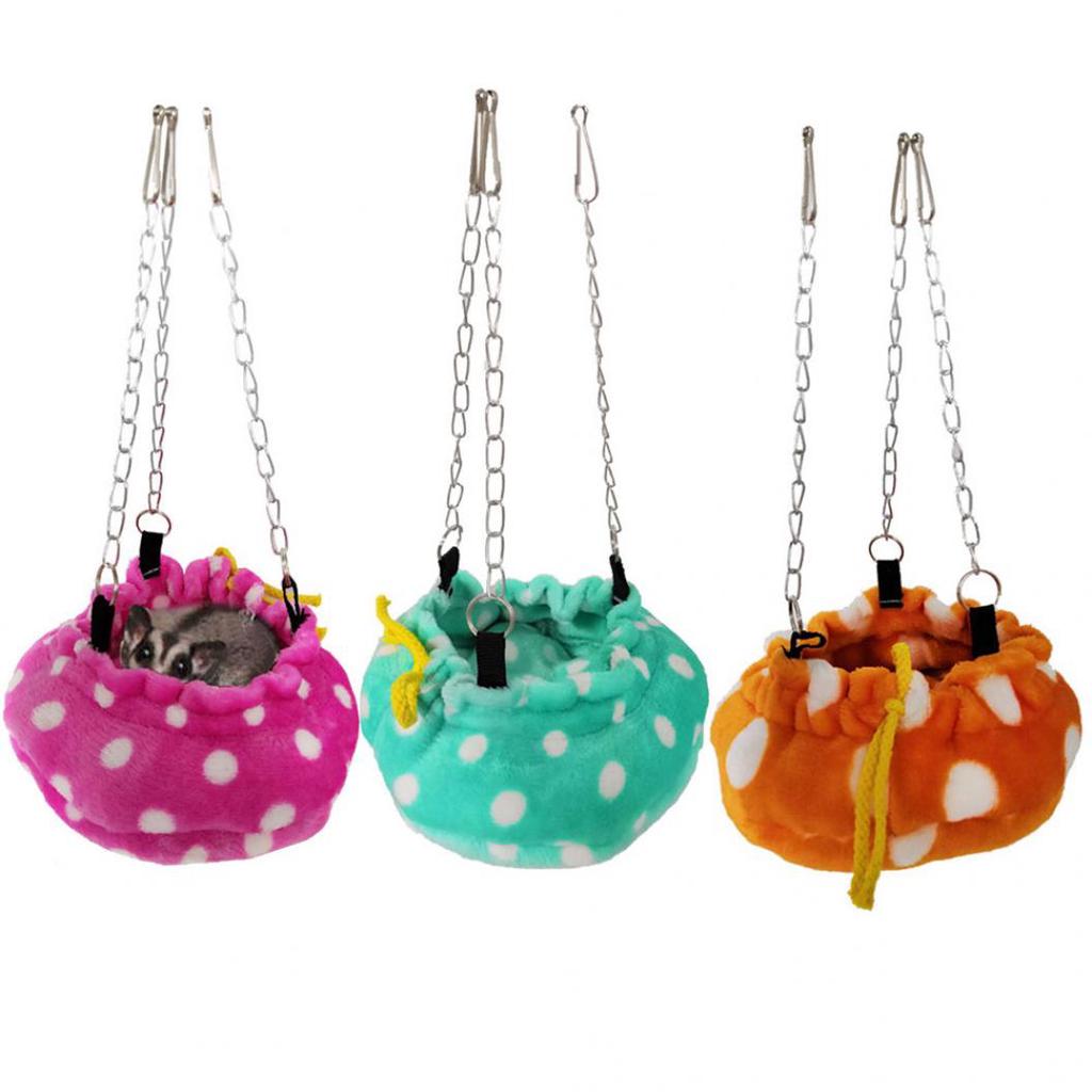 Hamster Squirrel Bird Hammock Hanging Bed Dot Pet Nest Sleeping Bag Cage Decor